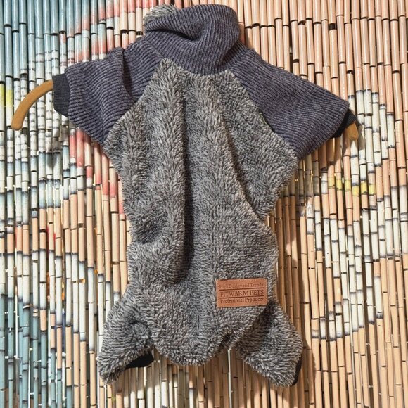 FITWARM Pets Turtleneck Thermal Sweater Dog Coat, Grey, Large - Picture 3 of 16